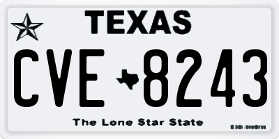 TX license plate CVE8243
