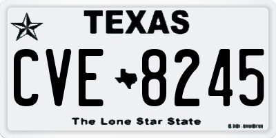 TX license plate CVE8245