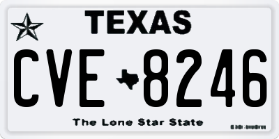 TX license plate CVE8246