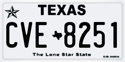 TX license plate CVE8251