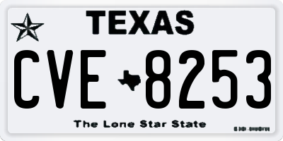 TX license plate CVE8253