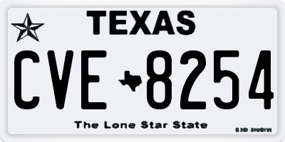 TX license plate CVE8254