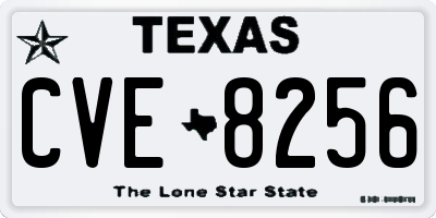 TX license plate CVE8256