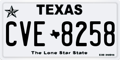 TX license plate CVE8258