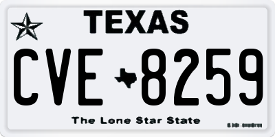 TX license plate CVE8259