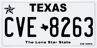 TX license plate CVE8263