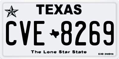 TX license plate CVE8269