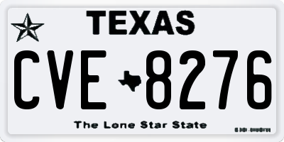 TX license plate CVE8276