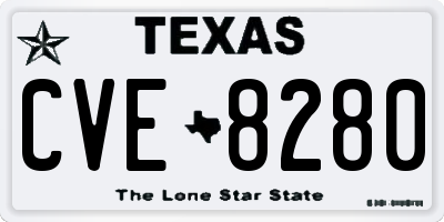 TX license plate CVE8280