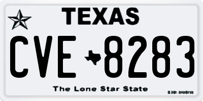TX license plate CVE8283