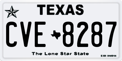 TX license plate CVE8287
