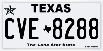 TX license plate CVE8288
