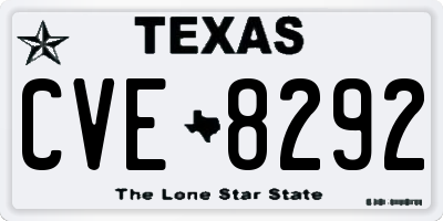 TX license plate CVE8292
