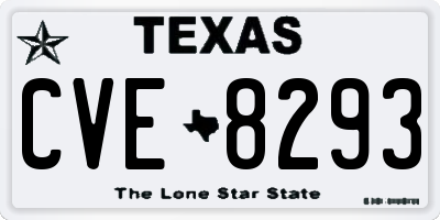 TX license plate CVE8293