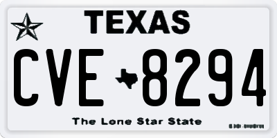 TX license plate CVE8294
