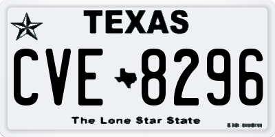 TX license plate CVE8296