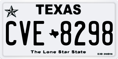 TX license plate CVE8298