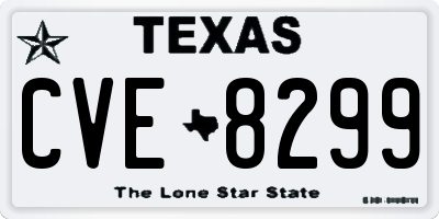 TX license plate CVE8299