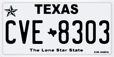 TX license plate CVE8303