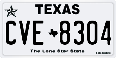 TX license plate CVE8304