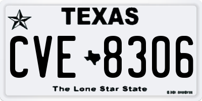 TX license plate CVE8306