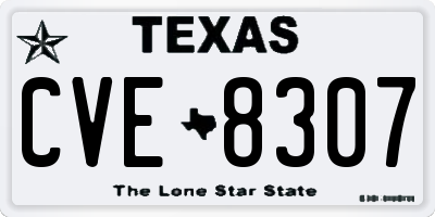 TX license plate CVE8307