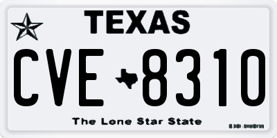 TX license plate CVE8310