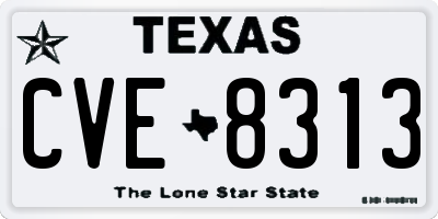 TX license plate CVE8313