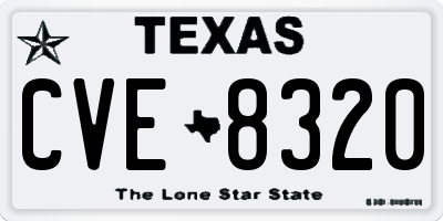 TX license plate CVE8320
