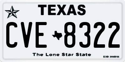 TX license plate CVE8322