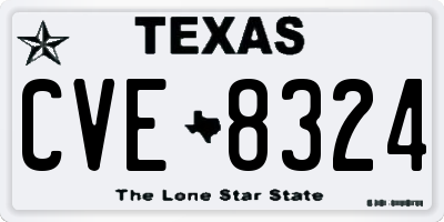 TX license plate CVE8324