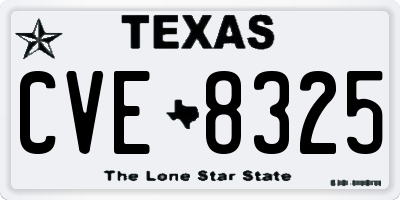 TX license plate CVE8325