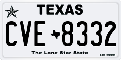 TX license plate CVE8332