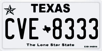 TX license plate CVE8333