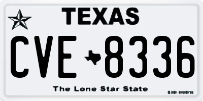 TX license plate CVE8336