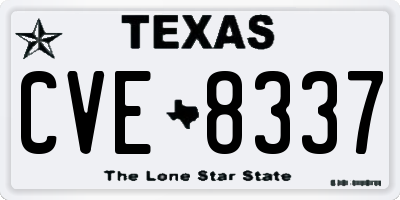 TX license plate CVE8337