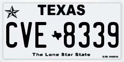 TX license plate CVE8339