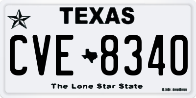 TX license plate CVE8340