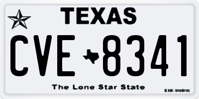 TX license plate CVE8341