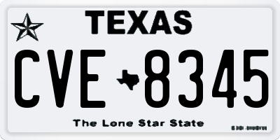 TX license plate CVE8345