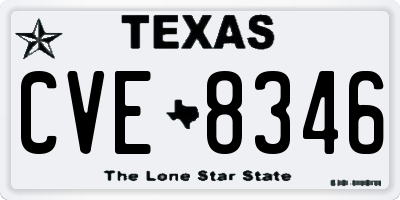 TX license plate CVE8346