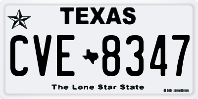 TX license plate CVE8347