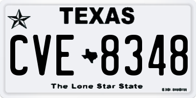TX license plate CVE8348