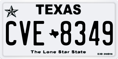 TX license plate CVE8349