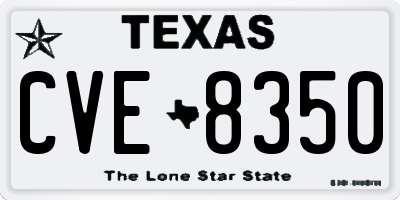 TX license plate CVE8350