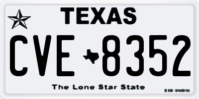 TX license plate CVE8352