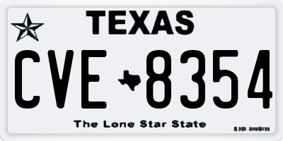 TX license plate CVE8354