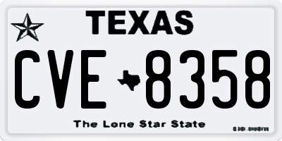 TX license plate CVE8358