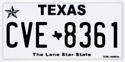 TX license plate CVE8361