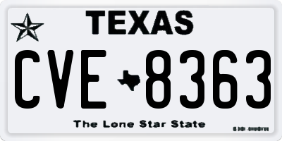 TX license plate CVE8363
